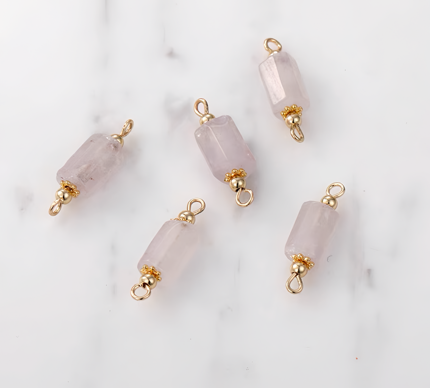 14K Gold Plated Cooper Gemstone Double-Side Rings Pendant