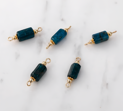 14K Gold Plated Cooper Gemstone Double-Side Rings Pendant