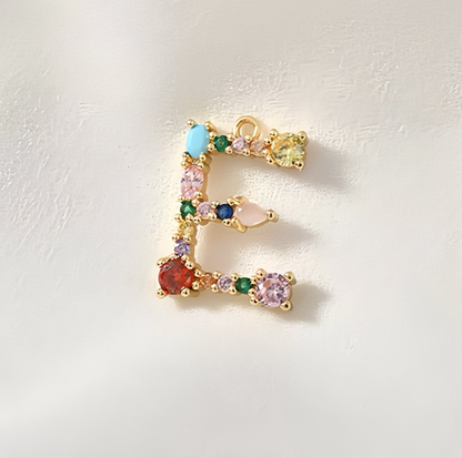 A-Z Letters Pendant Initial Charms Zircon Embed Add on Charm Personalized