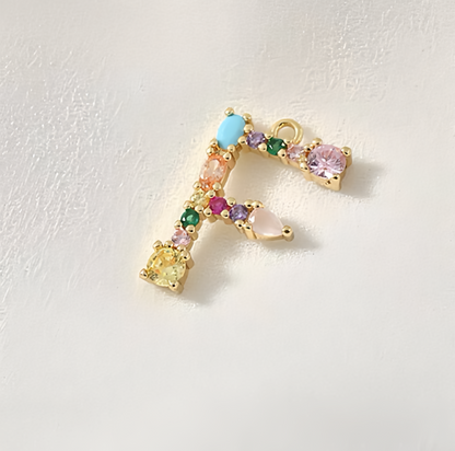 A-Z Letters Pendant Initial Charms Zircon Embed Add on Charm Personalized