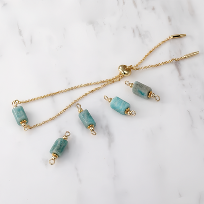 14K Gold Plated Cooper Gemstone Double-Side Rings Pendant