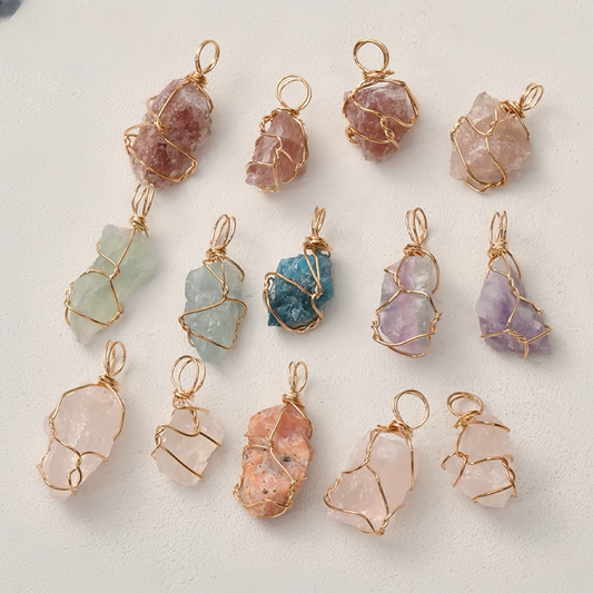 Profile Shape Gemstone Handmade Wire Wrapped Pendant