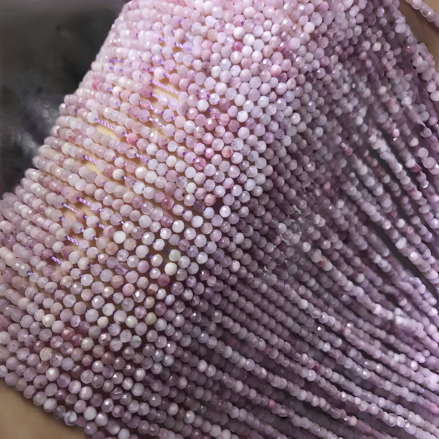 Kunzite 3/4/5mm Diamond Cut Regular Faceted Beads Crystal Fashion Jewelry Bead