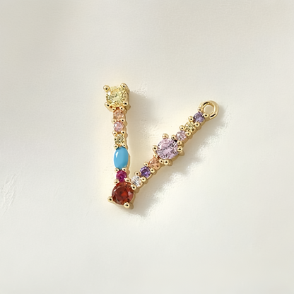A-Z Letters Pendant Initial Charms Zircon Embed Add on Charm Personalized
