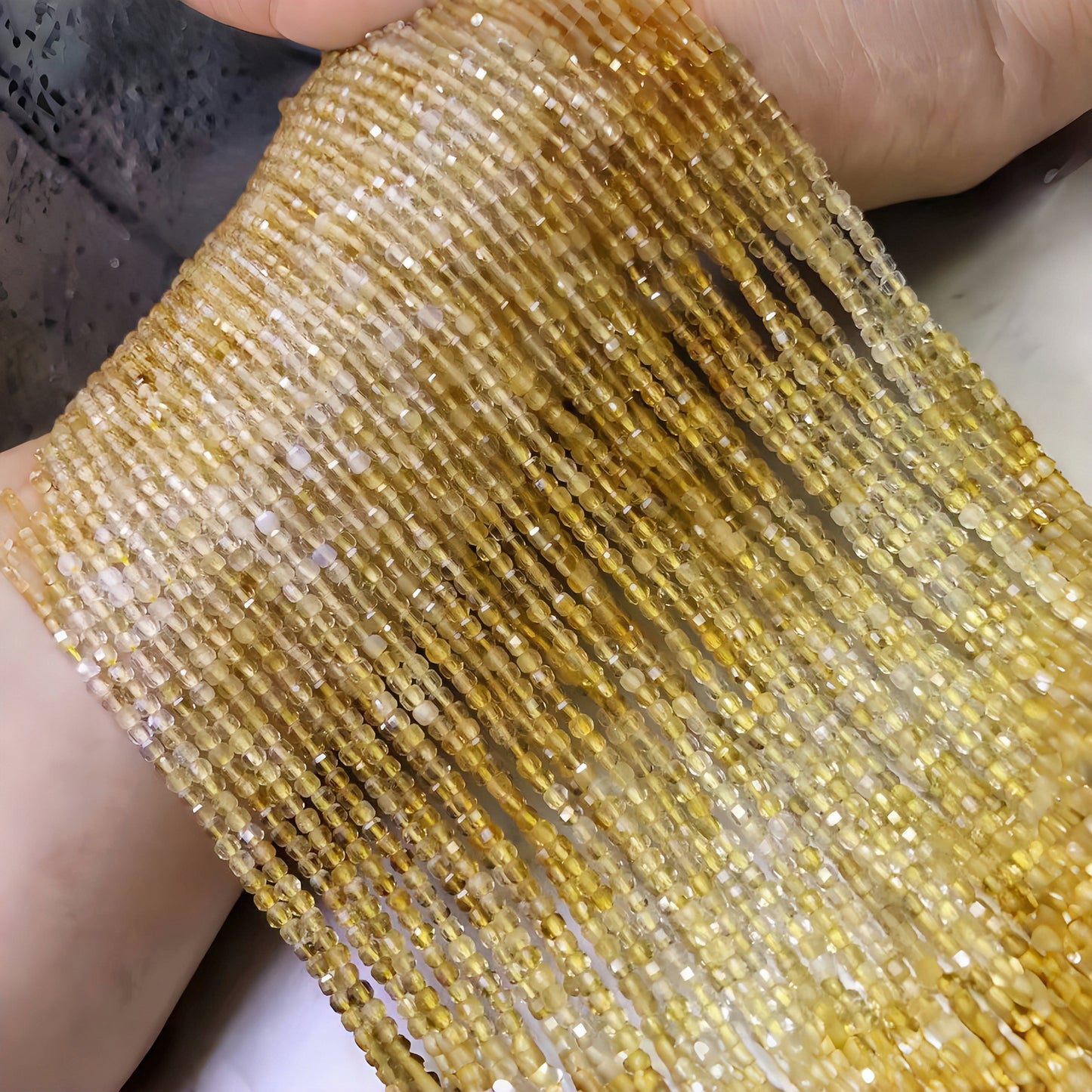 Citrine 2-2.5mm faceted Beads Crystal Fashion Jewelry Bead
