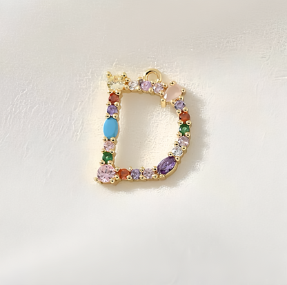 A-Z Letters Pendant Initial Charms Zircon Embed Add on Charm Personalized