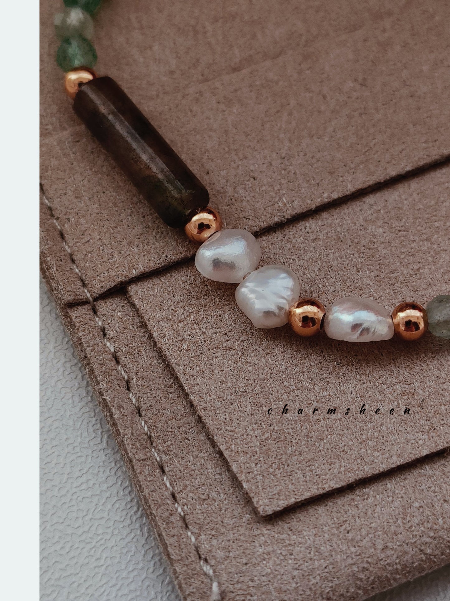 [Petrichor] -Moss Agate 18k Gold Plating Sterling Silver Bracelet